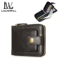 LouisWill Men’s Wallet Short Wallet Multi Card Bag Wallet Zipper Wallet Multi-Card Position ID Credit Cards Holders Multi-Function Certificate Bag Small and Portable. 