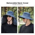 【Heartbeat Girl Store】（NEW） Sun Caps UPF 50 Sun Protection Hat Fishing Hat Outdoor Hiking Hat Anti-UV Flap Hats Quick Dry Fisherman Sports Hiking Visor Hat with Removable Neck and Windproof Strap. 