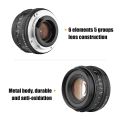 50mm F1.7 large aperture camera lens manual focus main lens - black. 