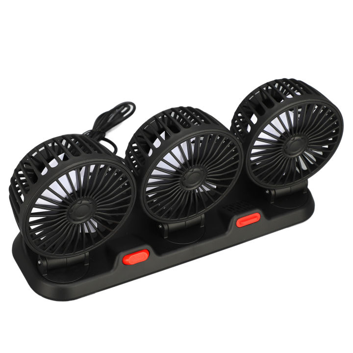 Vehicle Dashboard Fan Multipurpose 2 Speeds Adjustment 3 Heads USB Fan ...
