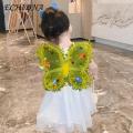 Kids Costume with Light-up Wings Butterfly Wings Luminous Vibrant Colors Fine Workmanship Kids Dress-up for Festivals Parties Birthdays Light-up Butterfly Wings. 