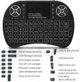 Wireless Mini Keyboard Remote Control Touchpad For Smart TV Android TV Box PC 2.4GHz With RGB Backlit(Black). 