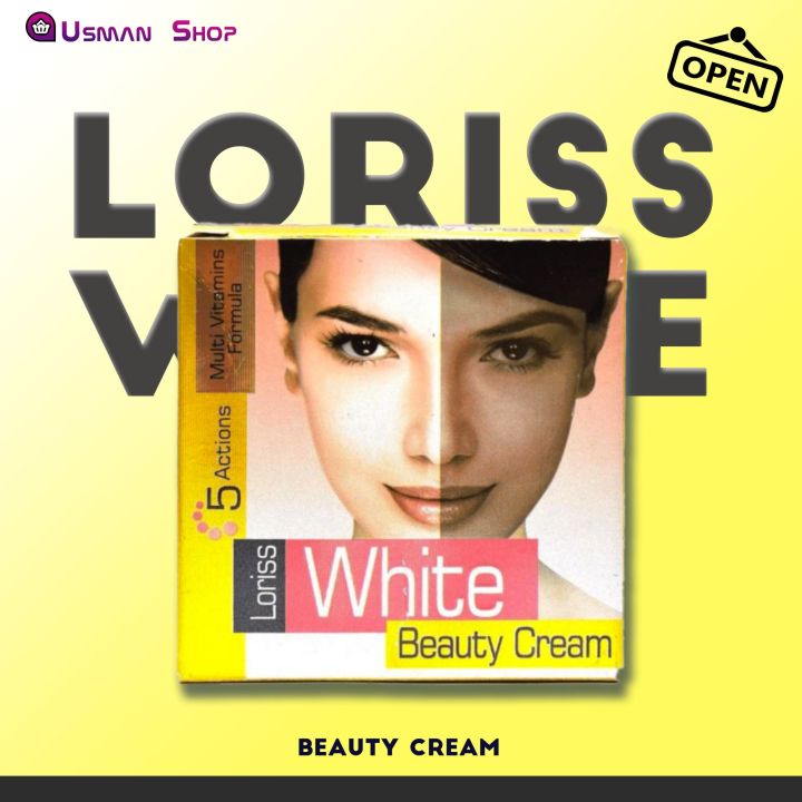 Loriss White Beauty Cream 5 Actions Multivitamins Formula 25G Remove Acne, Pimple Face Body Brightening Night Beauty Cream 30g