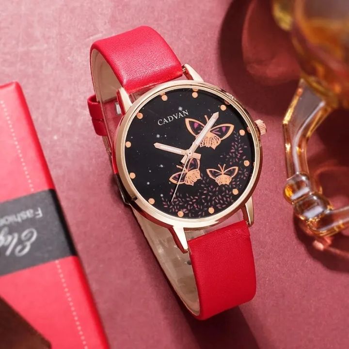 %E3%80%90no%20box%E3%80%91%205pcs%20Set%20Women/Girls%20Red%20Color%20Watches%20Ladies%20Fashion%20Butterfly%20Watch%20New%20Simple%20Casual%20Womens%20Analog%20Wrist%20Watch%20Bracelet%20Gift%E3%80%90no%20box%E3%80%91%20-%20Image%205