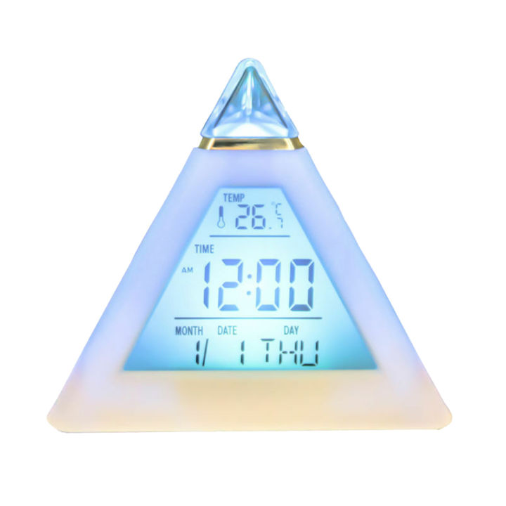 【Unique features】Hot Table Clocks Triangled 7 Colors Changing LED ...
