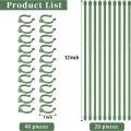 20 Pack Plant Support Stakes Flower Support Stake Adjustable Garden Single Stem Floral. 