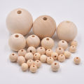 50pcs Round Wood Spacer Bead Natural Unpainted Wooden Ball Beads DIY Craft Jewelry. 