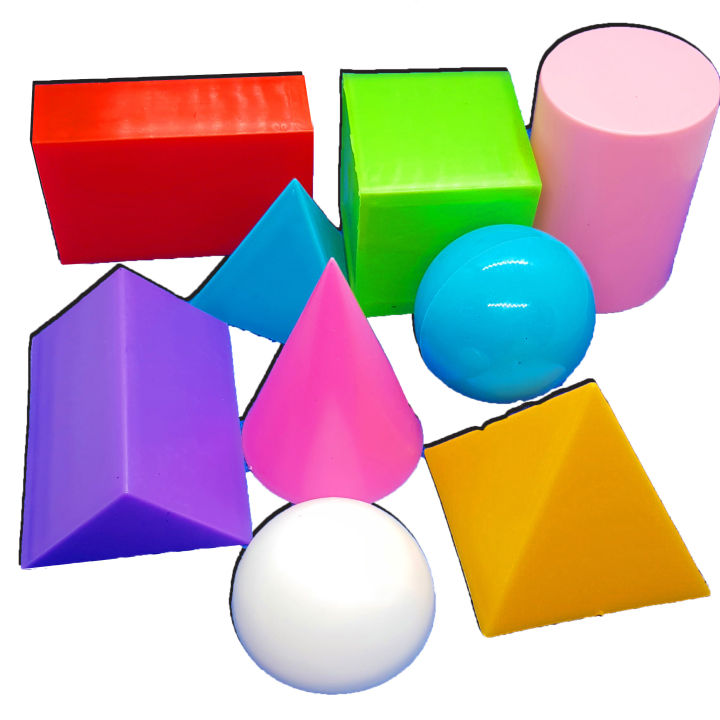 Educational Solids Set 9 Pieces Plastic Geometric Shapes