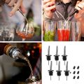6Pcs Stainless Steel Pourers,Speed Pourer, Liquor Bottle Pourers and Vinegar Tapered Stopper Spout,with Sealed Dust Caps. 