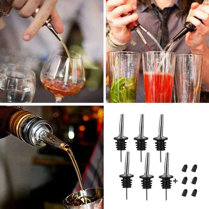 6Pcs%20Stainless%20Steel%20Pourers,Speed%20Pourer,%20Liquor%20Bottle%20Pourers%20and%20Vinegar%20Tapered%20Stopper%20Spout,with%20Sealed%20Dust%20Caps%20-%20Image%207