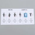 100PCS Universal Plastic Fender Clips Auto Car Push Retainer Pin Rivet Trim Clip Panel Auto Fastener Kit Assortment+Tool. 
