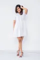Marina Mini Linen Dolly Dress- White. 