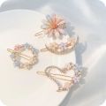Korean Daisy Flower Rhinestone Hairpin / Women Exquisite Bangs Hair Clips / Girls Hair Accessories. 