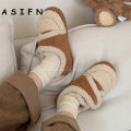 ASIFN Winter Outdoor Plush Warm Cotton Slippers Women Boots Creative Personalized Soft Sole Non-Slip Ladies Shoes Fashion Girls. 