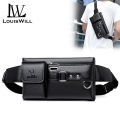 LouisWill Sport Waist Pack Cross Waterproof PU Leather with Headphone Hole. 
