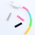 2 Pcs Spiral Cable Protector for Charger Cable Data Line USB Cable Spring Protector organizer Silicone Bobbin winder Protective Case Cover. 