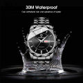 LouisWill Fashion Men Quartz Watches Double Calendar Men's Commercial Steel Strip Watches 30M Waterproof Luxury Business Wristwatches With Luminous for Outdoor Business Travel Exercise. 