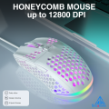 SOLAKAKA SM900 Wired Gaming Mouse with Honeycomb Shell 12800DPI 7 Programmable Buttons Custom Macro Ergonomic Computer Mouse. 