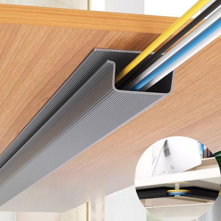 Self adhesive Under Desk Cable Management Tray PVC Power wire hider ...