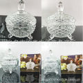 Designer Cut Footed Sugar Bowl Sweet Candy Bowl Jar with Lid Fish Scales Series. 