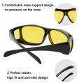 HD vision Glasses Night vision glass  set Night Vision Driving Glass Bike Riding Glass - 2 pcs   Night Sight Night Driving Over Glasses UV Wind Protection Driving, Headlight Glasses with Glare cut Technology. 