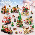 Make DIY IY Handmade House Model D Educational Christmas Christmas Building Blocks Set Assemble Mini House Mini Building Blocks Toy Christmas Gifts. 
