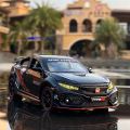 model bike 1:32 HONDA CIVIC TYPE-R Alloy Car Model Diecasts Toy Vehicles Metal Sports Car Model Sound and Light Collection Childrens GiftParty Tableware. 