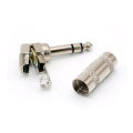6.35mm Jack Microphone Plug Connector Right Angle Male Assembly 6.5mm Stereo Nickle Plating Audio Plug. 