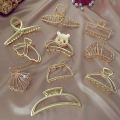 Korean Hair Clip Catch Hairclips Gold Metal Hair Claw Accessories Ins New Girls. 