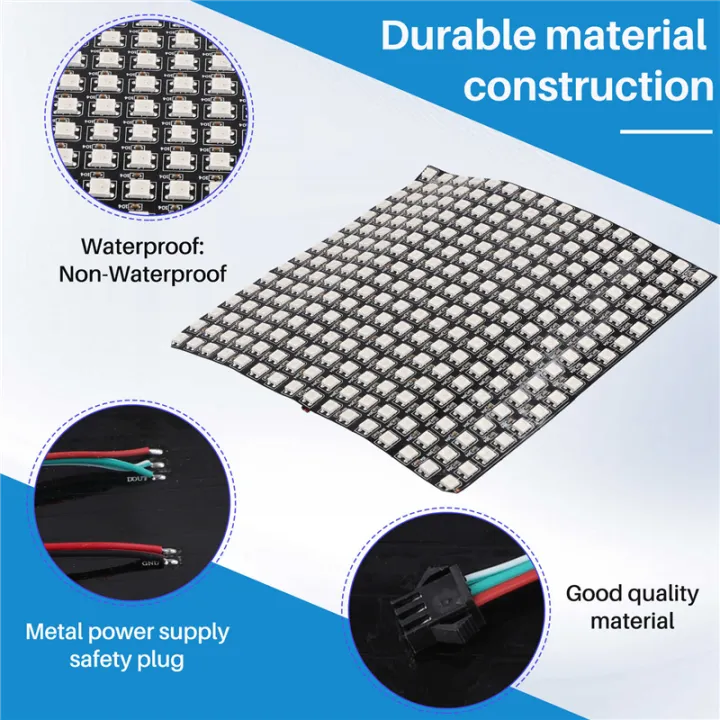 WS2812%20RGB%20LED%20Matrix%20Panel%20WS2812%20Led%20Programmable%20Light%20Individually%20Addressable%20Flexible%20for%20Video%20Display,%20DC5V%20(16x16)%20-%20Image%202