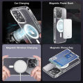 Transparent Wallet Magnetic For Magsafe Metal Ring Holder Case For iPhone 15 14 Pro Max 12 13 Card Slot Holder Phone Bag Cover. 