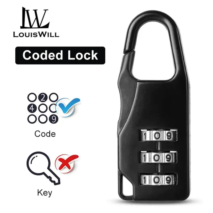 LouisWill Coded Lock Bag Luggage Travel Anti-theft Security Digit Code Lock Password Lock Anti-rusting Waterproof Lock