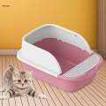 Cat Easy to Clean Anti Splashing Kitty Litter Pan with Cat Sandbox Pet Litter Tray. 