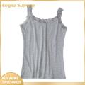 Enigma- Women Vest Stylish Lace Trimmed Tank Top for Women Slim Fit Sleeveless Camisole for Summer Streetwear U-neck Solid Color Vest Women Summer Top. 