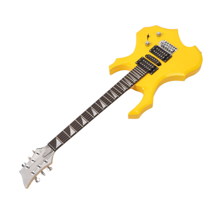 Guitar Electric Guitar Kit Yellow Excellent Sound Quality Ergonomic Neck for Practice for Beginner