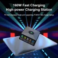 868H 160W 5-Port USB PD Charger Dual USB-A QC3.0+Dual PD65W Type-C+65W Type-C PD3.0 with 15W 10W 7.5W 5W Wireless Fast Charger for iPhone 14 14Pro 14Pro Max for Huawei Mate50 for Samsung Galaxy S23 for Xiaomi 13pro-Black. 