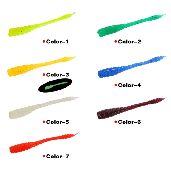 50pcs/Bag%20Soft%20Lure%20Artificial%20Bait%20Silicone%20Fishing%20Lure%20T-tail%20Umpan%20Memancing%20-%20Image%206