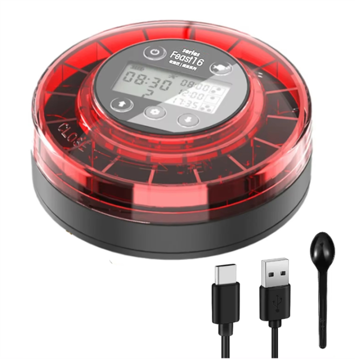 Aquarium Automatic Fish Feeder Automatic Food Dispenser with Rechargeable Feeder with USB Cable LCD Display