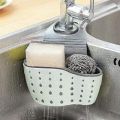 Kitchen Sink Caddy Sponge Holder Silicone Plastic Soap Holder Hanging Ajustable Strap. 