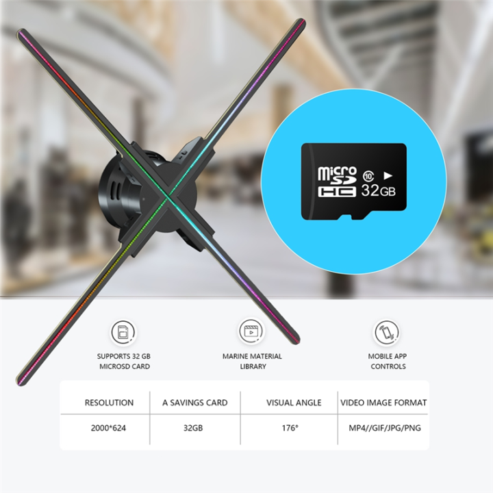 3D%20LED%20Holographic%20Projector%20Advertising%20Fan%20WiFi%20720%20LED%20APP%20Holographic%20Hologram%20Commercial%20Light%20Wall%20Mounted%20with%20Accessories%20Parts%20EU%20Plug%20-%20Image%204