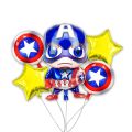 5 Pcs Captain America Foil Balloon Pack - Themed Birthday Party Balloons for Kids - Party Decorations Super Heo Avengers Captain America Design. 