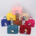 【ALLGOOD】O—S STORE Cartoon Printed Felt Travel Bag Large Capacity Portable Luggage Lunch Handbag Portable Tote Bag Student. 