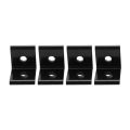 FORIDE 4 Pcs L Corner Bracket, Connector Corner Angle Bracket Connection Joint for Aluminum Profile (Black 2020). 