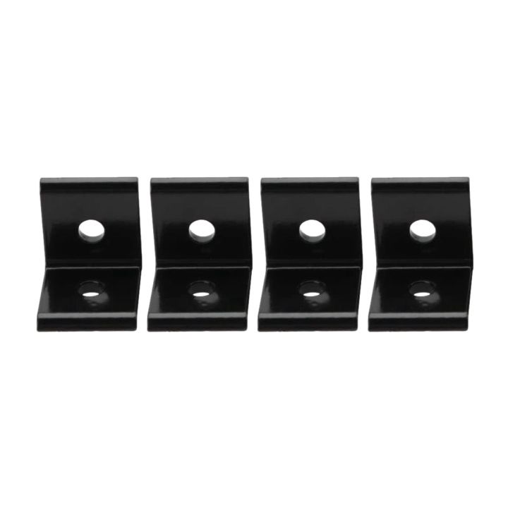 FORIDE 4 Pcs L Corner Bracket, Connector Corner Angle Bracket Connection Joint for Aluminum Profile (Black 2020)