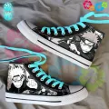 Spring Breathable Boys Naruto Cartoon High-Top Canvas Shoes Boy Shoes Students Luminous Fashion Board Shoes Men's Shoes Handsome. 