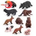 Jungle Animal Toys 10pcs Jungle Animal Model Simulation Wild Figures Toys Realistic Beaver Fox Badger Mini Figurines Cake Topper Toy Set Christmas Birthday Easter Egg Gift Party Favor for Kids Zoo. 
