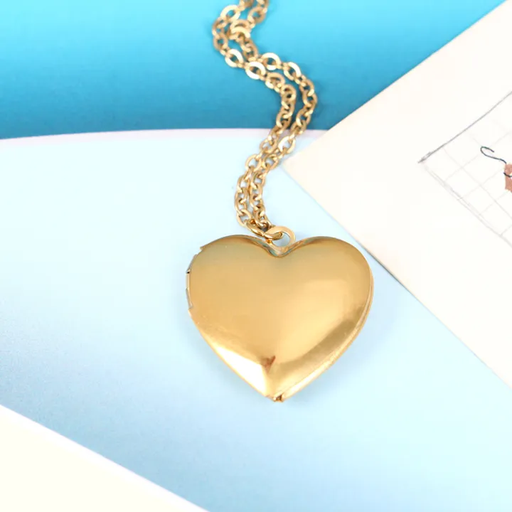 Heart%20Locket%20Pendants%20Necklaces%20For%20Women%20photo%20frame%20Valentine%20lovers%20Necklace%20-%20Image%202