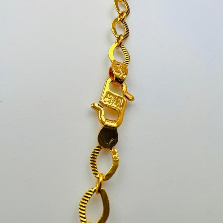 ESH%20Gold%20plated%20Guaranteed%20Stylish%2004mm%20link%20Chain%20Beautiful%20Design%20With%20Leef%20Round%20Fixed%20Stone%20Pendant%20-%20Image%205