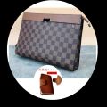 Portable Plaid Handbag Large-Capacity Handbag New Men's Fashion Briefcase Clutch Bag Briefcase Business Trendy Men. 