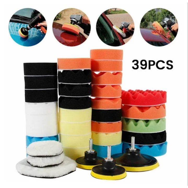 3-7inch Car Polishing Disc 11Pcs/Set Self-Adhesive Buffing Waxing ...